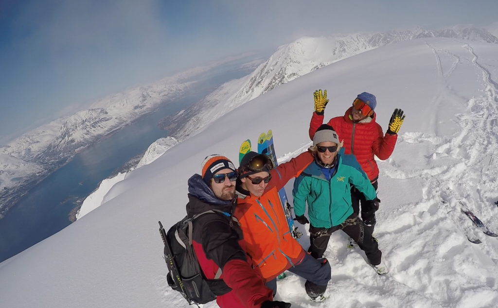 Luighi et ses amis lors de son trip dans les Alpes du Lyngen, en Norvège